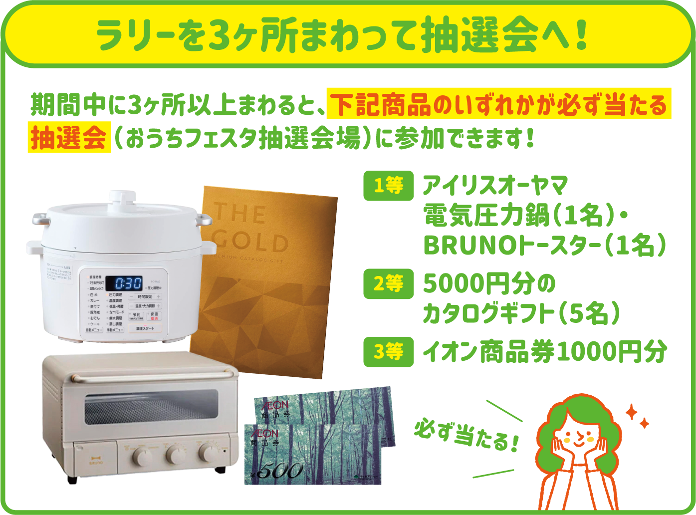 ラリーを3ケ所まわって抽選会へ！